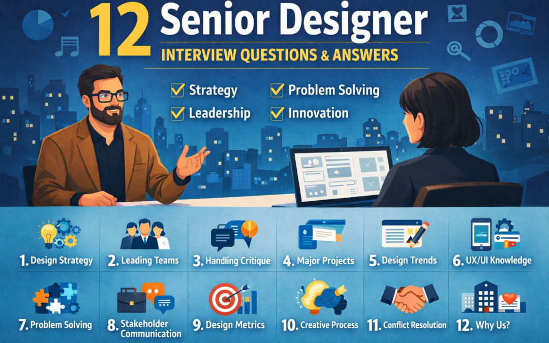 12 Senior Designer Interview Questions and Answers (With Reasoning Behind Each Answer)